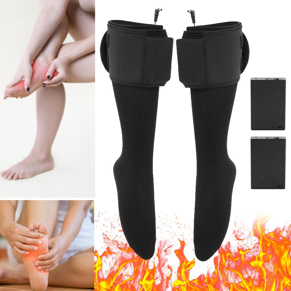 Electric Heated Socks Rechargeable Battery Cotton Thermal Socks Winter Outdoor Foot Warmer