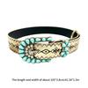 Elegant Western PU Belt Embossed Pattern Waistband Jeans Waiststrap Waist Decors Women Turquoises Buckle Waist Belt