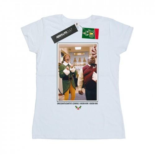 

Elf Womens/Ladies OMG Santa Photo Cotton T-Shirt білий