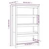 VidaXL Bookcase Grey 80x35x126 Cm Solid Pine Wood 821686