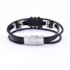Retro Pu Leather Guitar Bracelet Punk Rock Handmade Braided Multi-Layer Wrap Bracelet