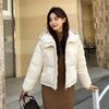 Women Autumn Winter Soild Color Thicken Outwear Cotton Padded Hooded Warm Jacket Coat