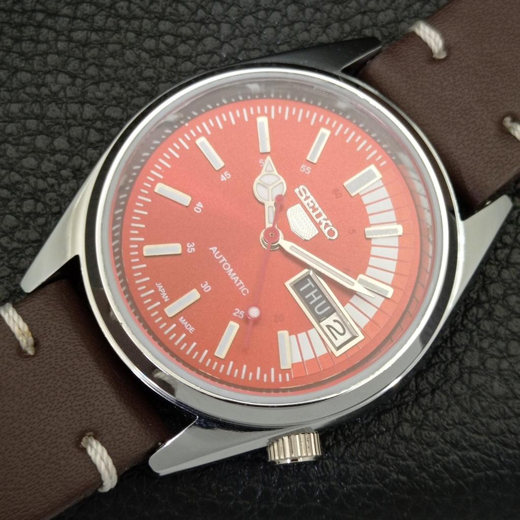 AUTOMATIC VINTAGE REFURBISHED SEIKO 5 6309A JAPAN MENS RED DIAL WATCH a441144-9 Sk-a441144-1