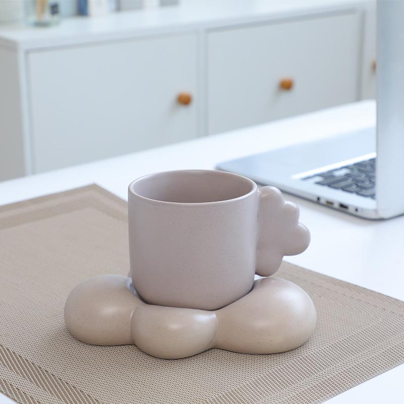 

Керамическая кофейная чашка, блюдце, чашка, поставка, чашка для завтрака в стиле ветра, милая чашка для пары 320ml