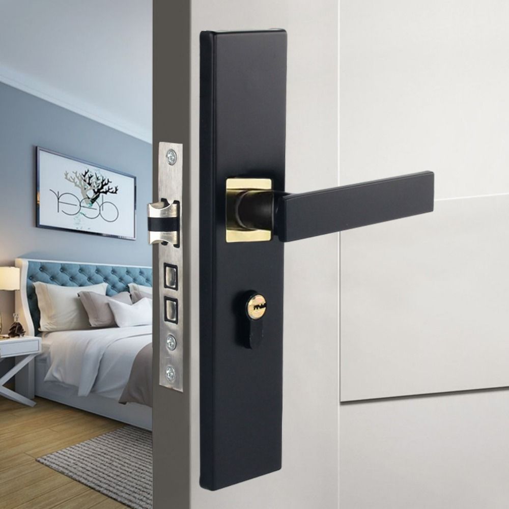 Square Interior Door Handle Lockset Universal Door Knob  Household Hardware