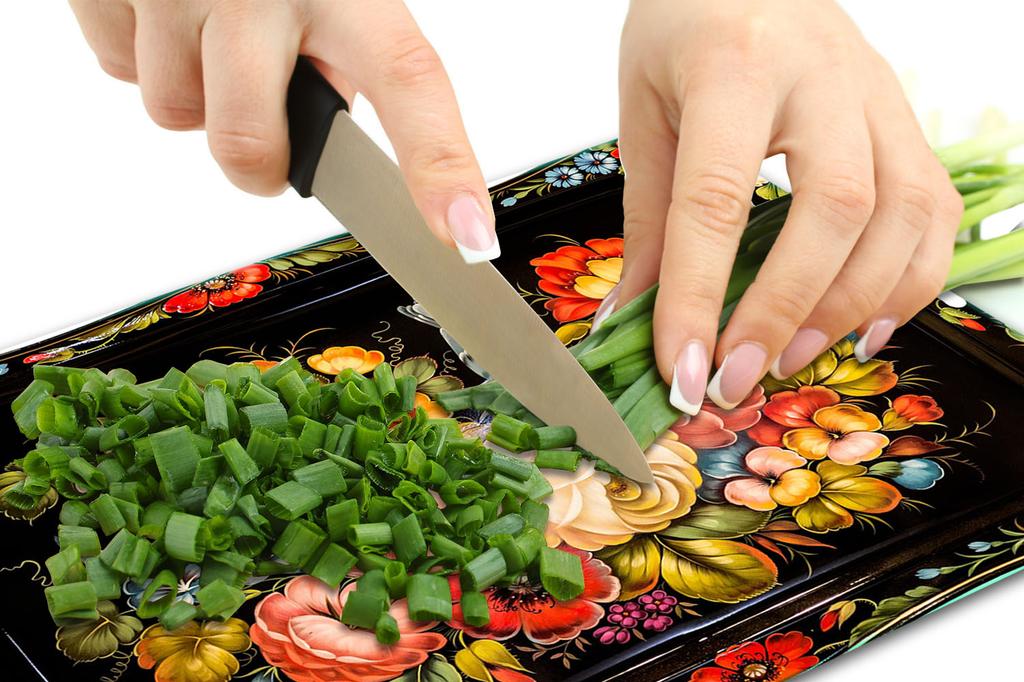 GLASS CUTTING BOARD 52x40 FLOWERS