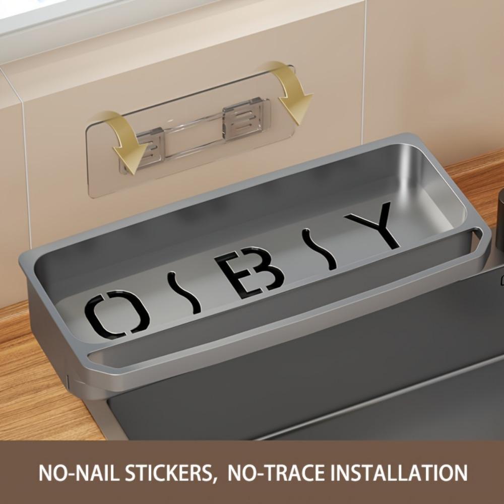 Household Dishwashing Drain Rack Sink Faucet Rack Punch-free Kitchen Rag Sponge Detergent Storage Rack