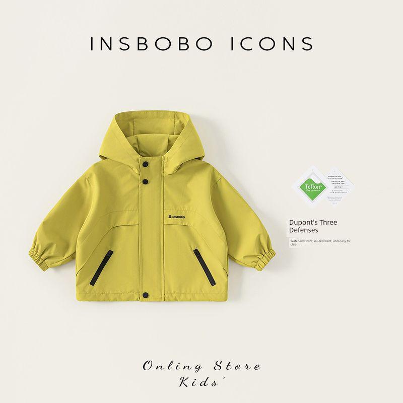 Boys  Jacket Spring New Style Children s Three-Proof Jacket Outerwear Baby Spring Clothes Boys  Stylish Children s Clothing Trendy Mustard Green 90