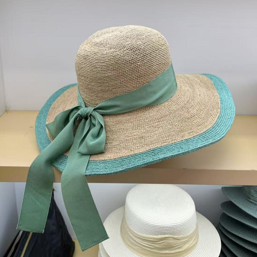 Premium French raffia hat women's summer oversized UV-proof straw hat sun hat sunshade sunscreen hat