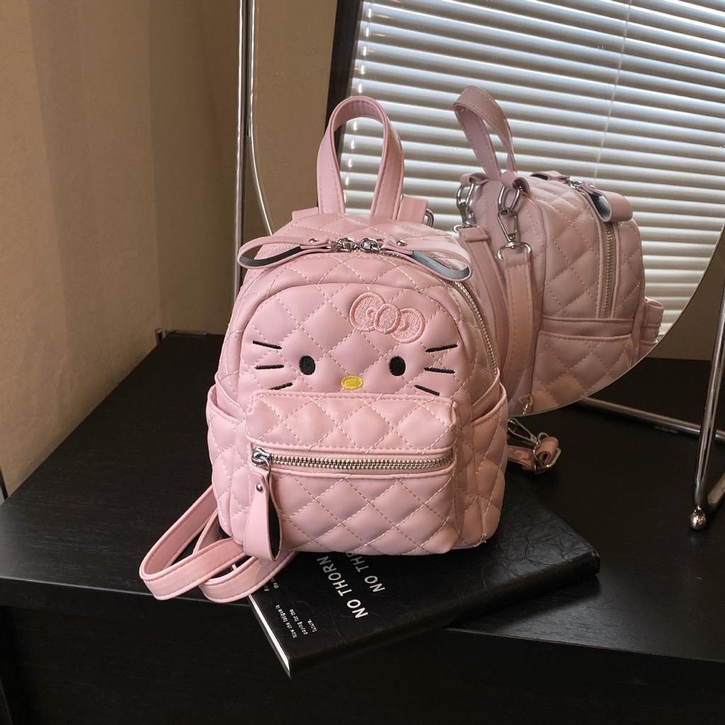 Schoolbag1011 new popular summer backpack female Korean diamond Kitt cat cute wind embroidered backpack