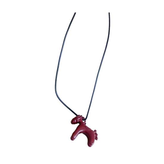 3D Horse Pendant Necklace Enamel Mini Horse Charm Necklace Cute Horse Long Necklace Gift for Men Women Horse Lovers