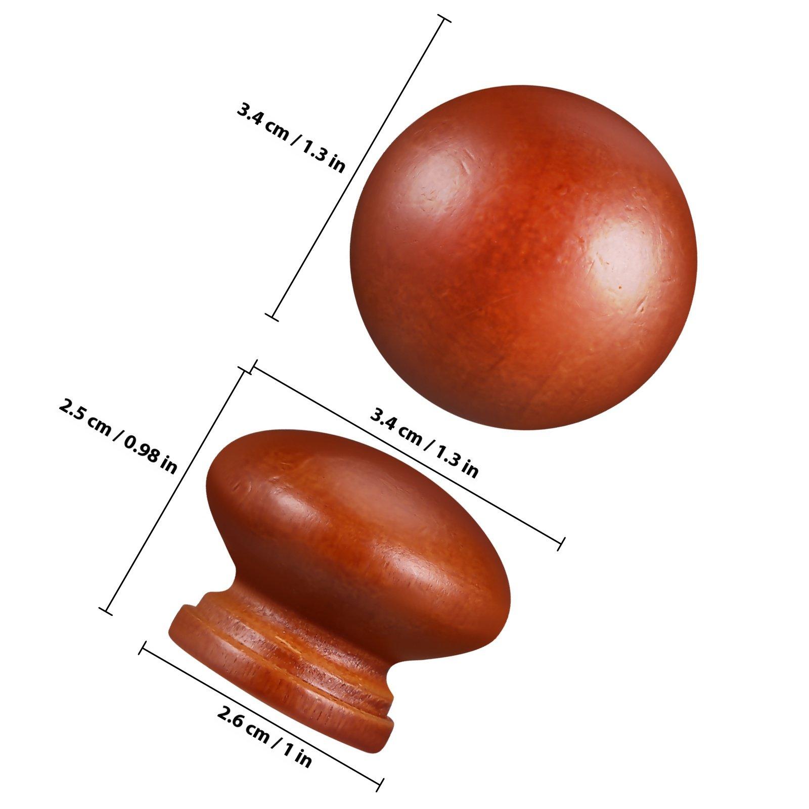 

20Pcs Wood Drawer Knobs Polished Round Cabinet Door Handles for Dressers Wardrobes Kitchen Furniture Hardware Wood Drawer Knobs коричневый