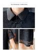 Summer Loose Women's Dress: Chinese Style Frog Button, Short Sleeve Lace Skirt, New 2026 Black Straight Design