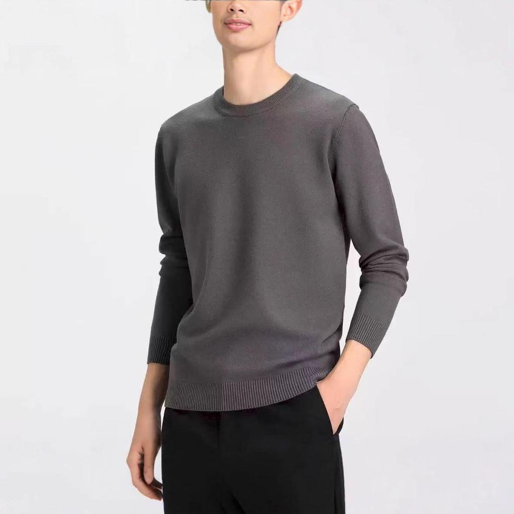 Men's Anti-Pilling Round Neck Pullover Sweater - Casual Warm Knitwear for Spring Autumn Winter