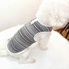 Pet Striped Tank Top Spring Summer Hollow Sleeveless Shirt with D-Ring Small Breed Dogs Cats Clothes Breathable Pet Costume Outfit