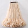 Gonne Lunghe in Tulle da Donna Vita Alta Elastica Linea ad A Lunghe Stratificate Tutù Ruffles in Rete Stratificate Svolazzanti Gonna da Fata Estiva Casual da Donna Midi in Rete