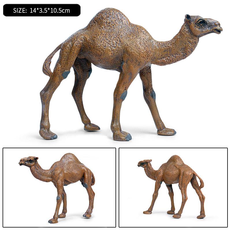 Oenux Wild Desert Camel Simulation Animal Kameel Camel Cactus Model Action Figures Solid PVC Figurines Educational Kids Toy Gift