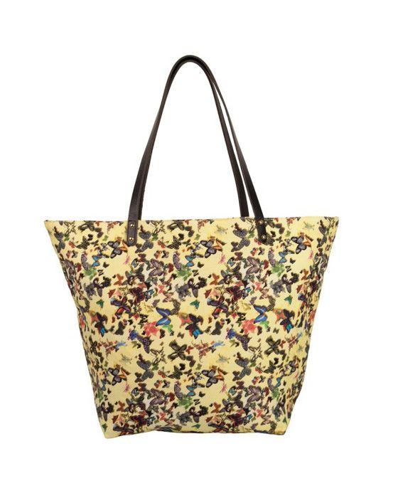 Large Tote Bag - CHRISTIAN LACROIX - Eden - Yellow - Canvas - Magnetic Closure