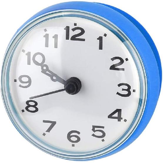 Bathroom Wall Hanging Clock,Waterproof Fogproof Round Arabic Digital Dial Bath Shower Clock Suction Cup Wall Window Mirror Bath Shower Clock for Home