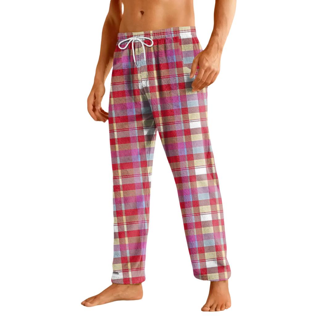Men's Home Soft Pajama Pants Drawstring With Pockets Casual Sports Pants