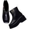 Shoetopia Ankle Length Black Boots For Women /Eu41