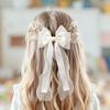 Girls Chiffon Bow Hair Clip Elegant Long Tail Ribbon Hairpins For Children Wedding Prom Daily French Headwear Hair Accessories