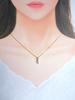 [Bebe Lapin] Natural Stone and Freshwater Pearl Necklace with 14k Gold Filled Chain (Comes in a Gift Box with Paper Bag) (Blue Topaz)
