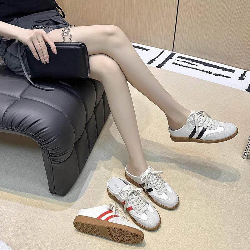 Internet celebrities super fire increase moral training shoes bag head half slippers women's summer wear without heel one pedal casual board shoes