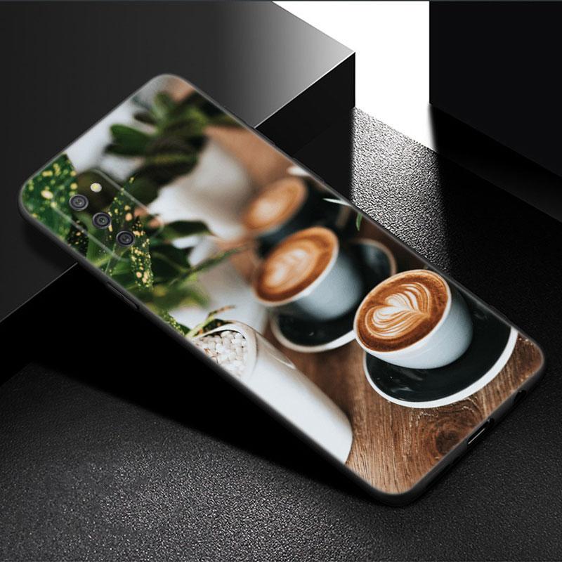 

Чехол для телефона Coffee Time для Samsung Galaxy A01 A03 Core A04 E A02 A05 A10 A20 A21 A30 A50 S A6 A8 + A7 2018 Черный силиконовый чехол Samsung A03 Core