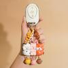 Magnetic Snap Keychain Set 3 Pcs Cartoon Resin Charms Portable Detachable Key Holders for Jacket Zipper Pendant Gift