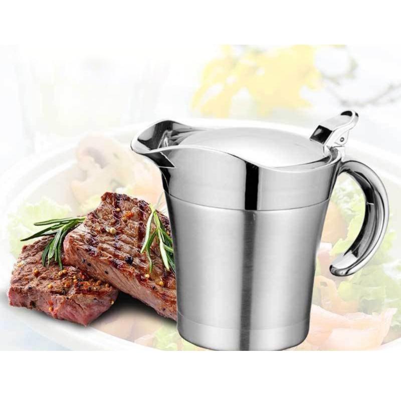 Effektive isolierte Soßentöpfe mit Deckel Edelstahl Thermotöpfe zum Servieren von Soße Küchenutensil