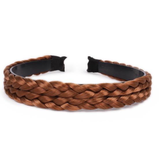 Women Chemical Fiber Synthetic Wig Hair Hoop Braided Headband Hairband Headwear