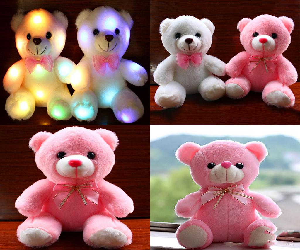 Soft And Cuddly Led Flash Teddy Bear Plush Toy For Girls With Colorful Lights