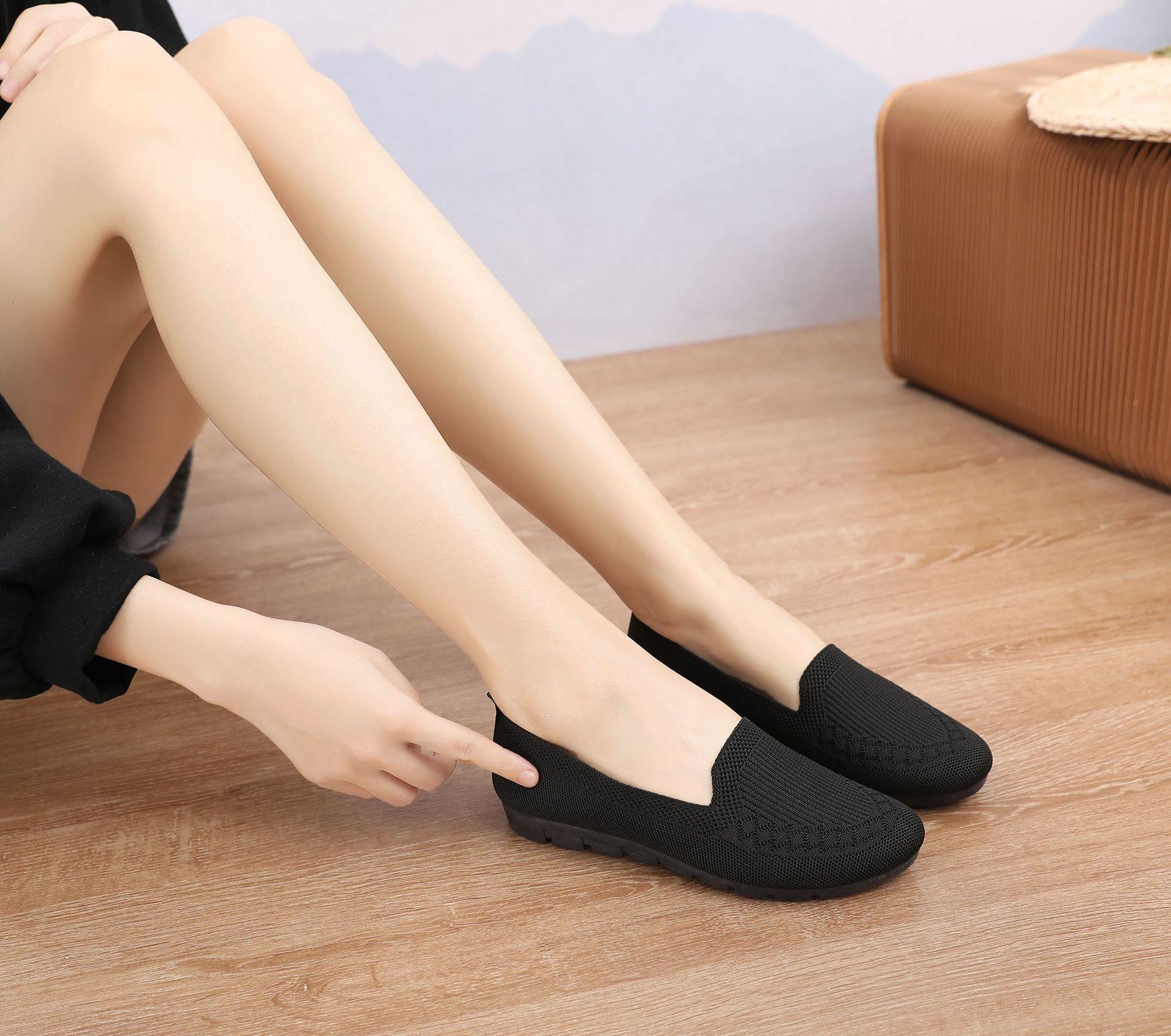 

Сетчатые дышащие кроссовки женские дышащие легкие повседневные туфли на плоской подошве женские мокасины носки обувь женские Zapatillas Mujer 41 чёрный