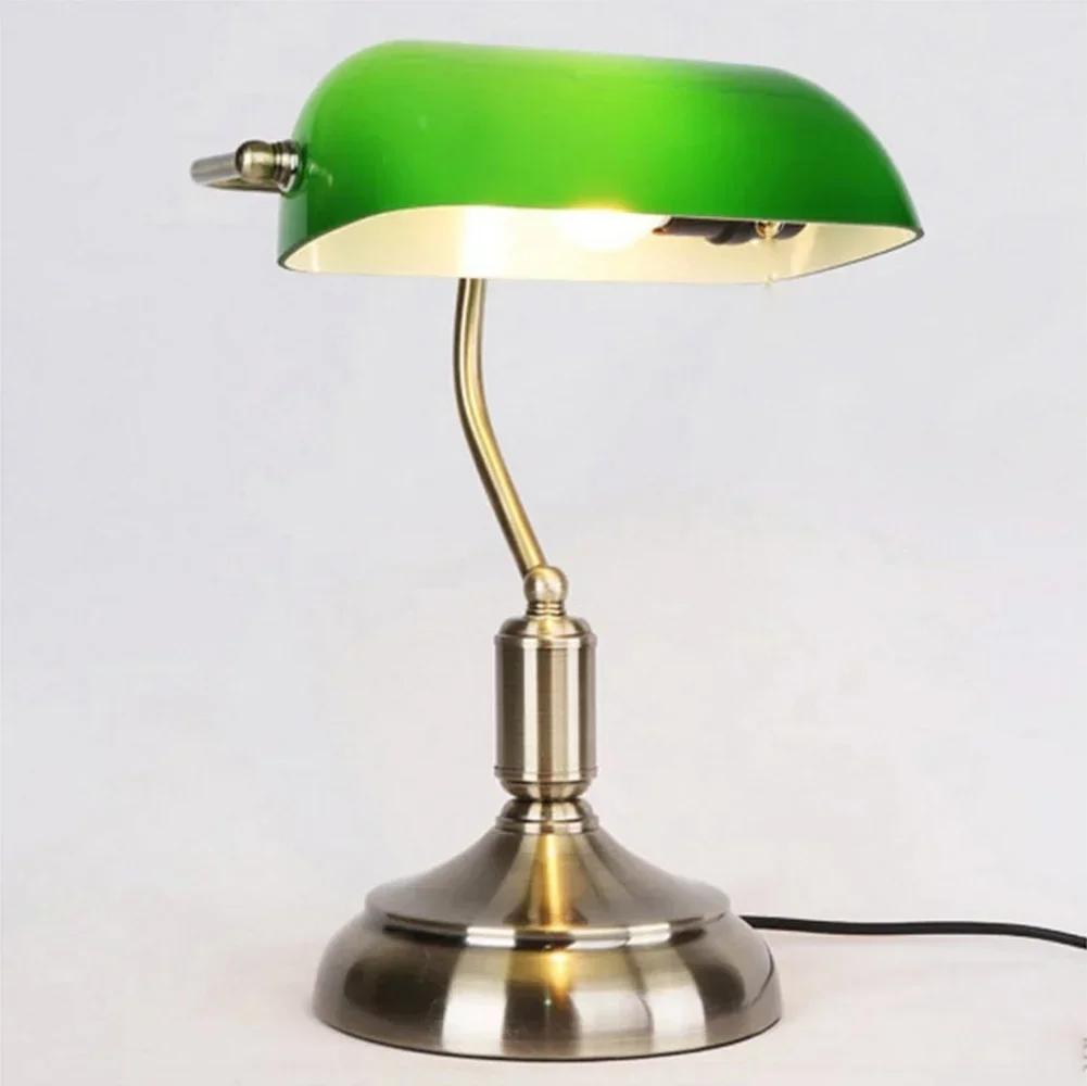 

Bank Table Lamp European Style Glass Lamp Retro Office Desk Lamp Antique Copper Living Bedroom Decorative Bedside Floor Lamps белый
