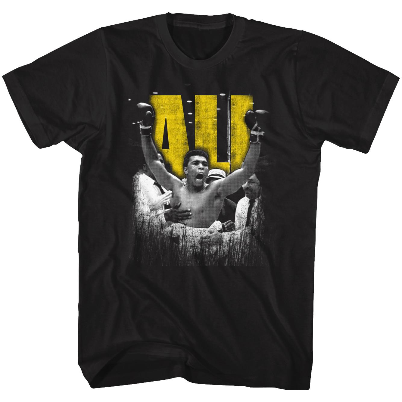 Muhammad Ali Boxing T-Shirt Mens New SUPER ALI Sizes SM5XL 100% Black Cotton  Unisex T-Shirt S