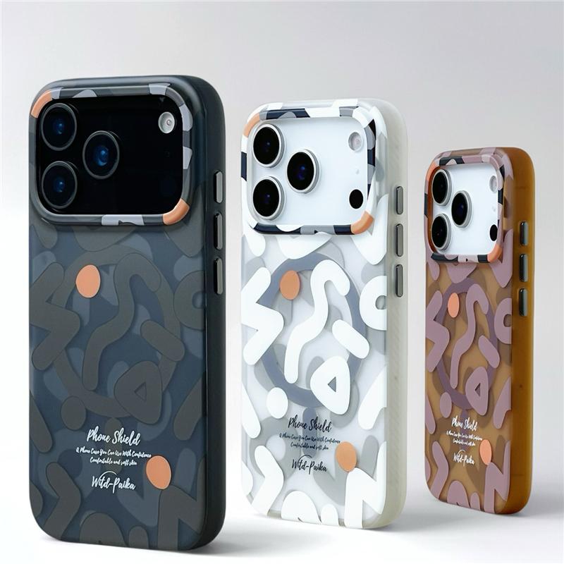Trendiges Graffiti-Muster für Magsafe kabelloses Ladecase für iPhone 17Air 17Pro 16 15 17Pro Max Matt Stoßfest Magnetische Hülle
