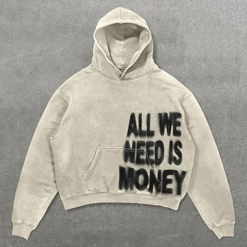 Felpa Felpa Uomo Donna Hip Hop Stampa Grafica con Lettere Felpa Oversize Nuova Harajuku Gotica Felpa con Cappuccio Pullover Abbigliamento