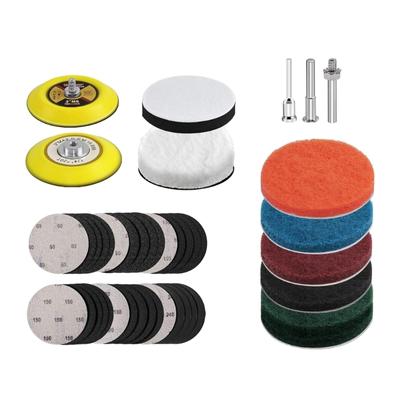 42-teiliges Reparaturset für Autoscheinwerfer, Schleifscheiben-Pad-Sets für Bohrer, Schleifmaschinen, Rotationswerkzeuge, Klett-Schleifpapierscheiben