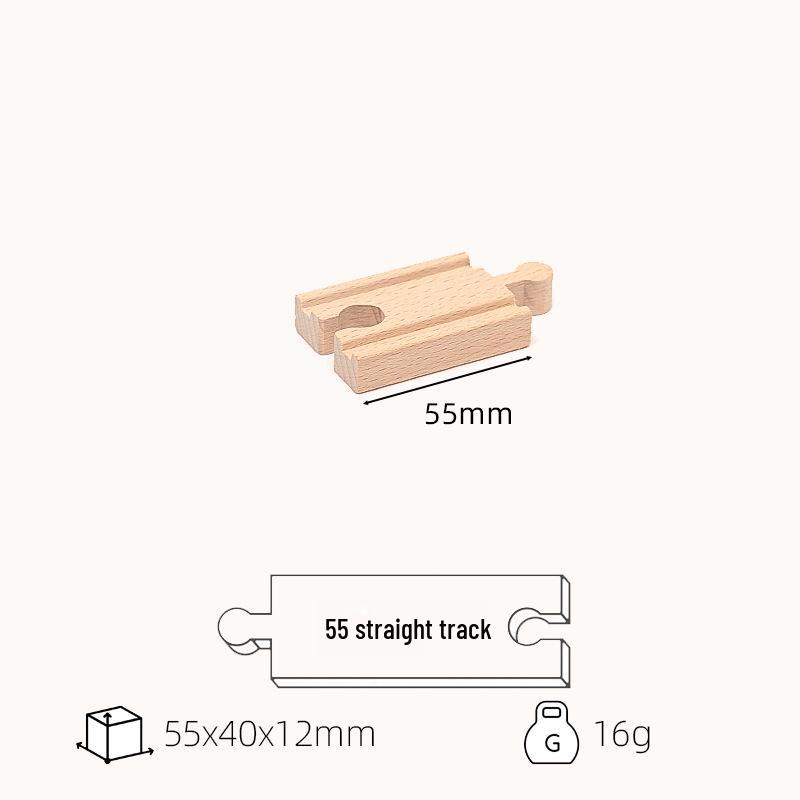 

Wooden Train Track Accessories: Compatible Straight & Curved Building Blocks for Kids Ages 2-6