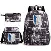 Attack Giant Elementary School Bag Backpack Casual School Bag Three-piece Set