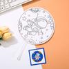 5/10pcs Mini Round Fan Paper Portable Cartoon Pattern DIY Graffiti Children Drawing Summer Household Daily Necessities TMZ