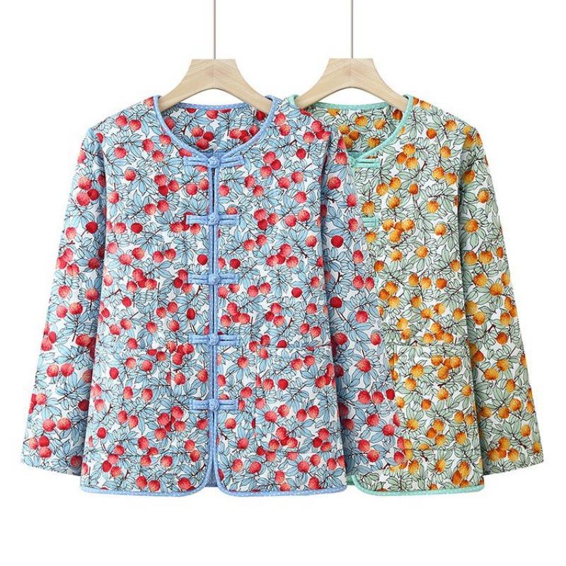 Cotton thickened floral cotton-padded jacket, short cotton-padded jacket, warm jacket, winter women's cotton-padded jacket liner