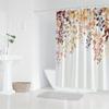 1Pc Autumn Leaves And Berries Shower Curtain - Polyester Fabric, Machine Washable, Suitable For Bathroom Decoration