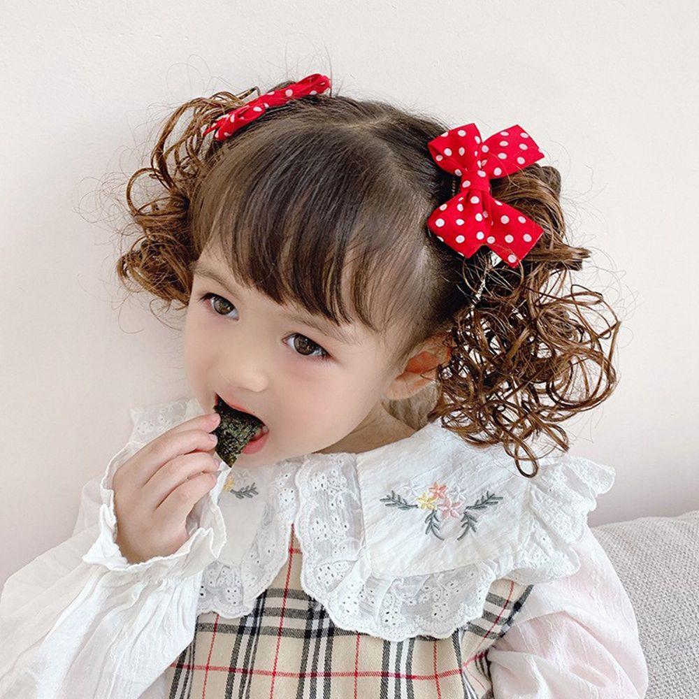 

Girl Hair Accessories Baby Wig Hairpin New Year Headdress Bow Hairclip Child Hair Accessories F