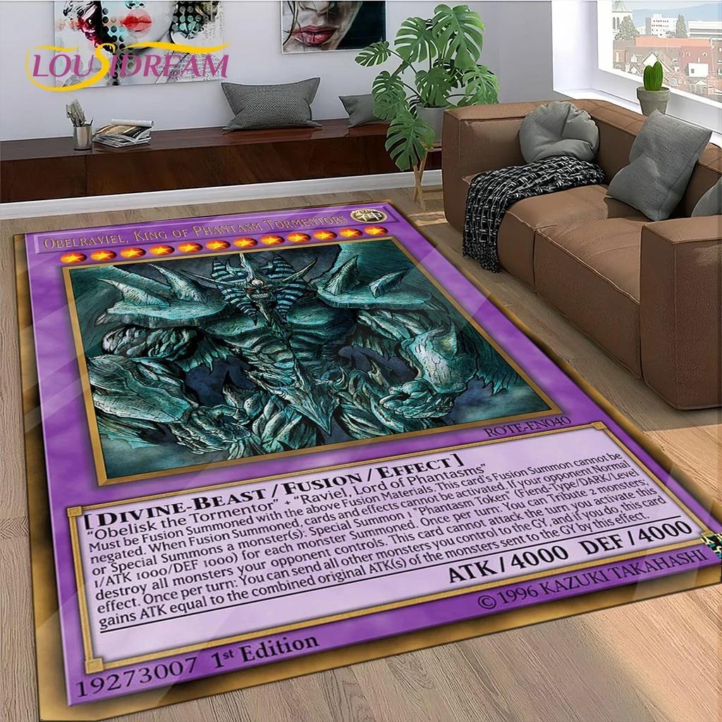 27 Style Yu-Gi-Oh Blue Eyes Dragon Monster Gold Card Cartoon Game Carpet Rug for Bedroom Living Room Home Sofa,Decor Floor Mat