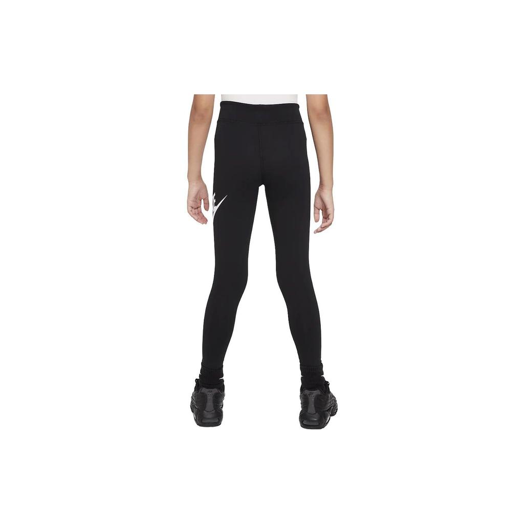Nike Kids Sportswear Essential Side Letter Logo Design Mid-Rise Slim Fit Casual Pants Kids Bottoms Black FJ6168-010
