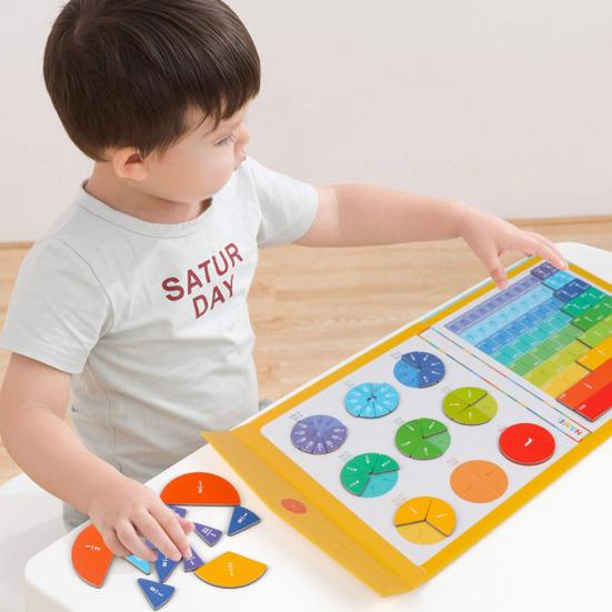 Magnetic Fraction Tiles Circles Book with Pen Percentage Decimal Fraction Learning Math Manipulatives Elementary Students Teaching Aid Educational