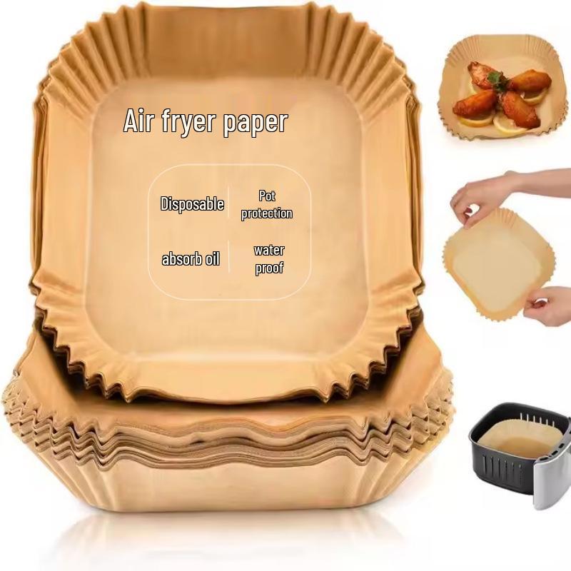 Square Non-Stick Air Fryer Liner - Food Grade Oil-Absorbing Baking Paper