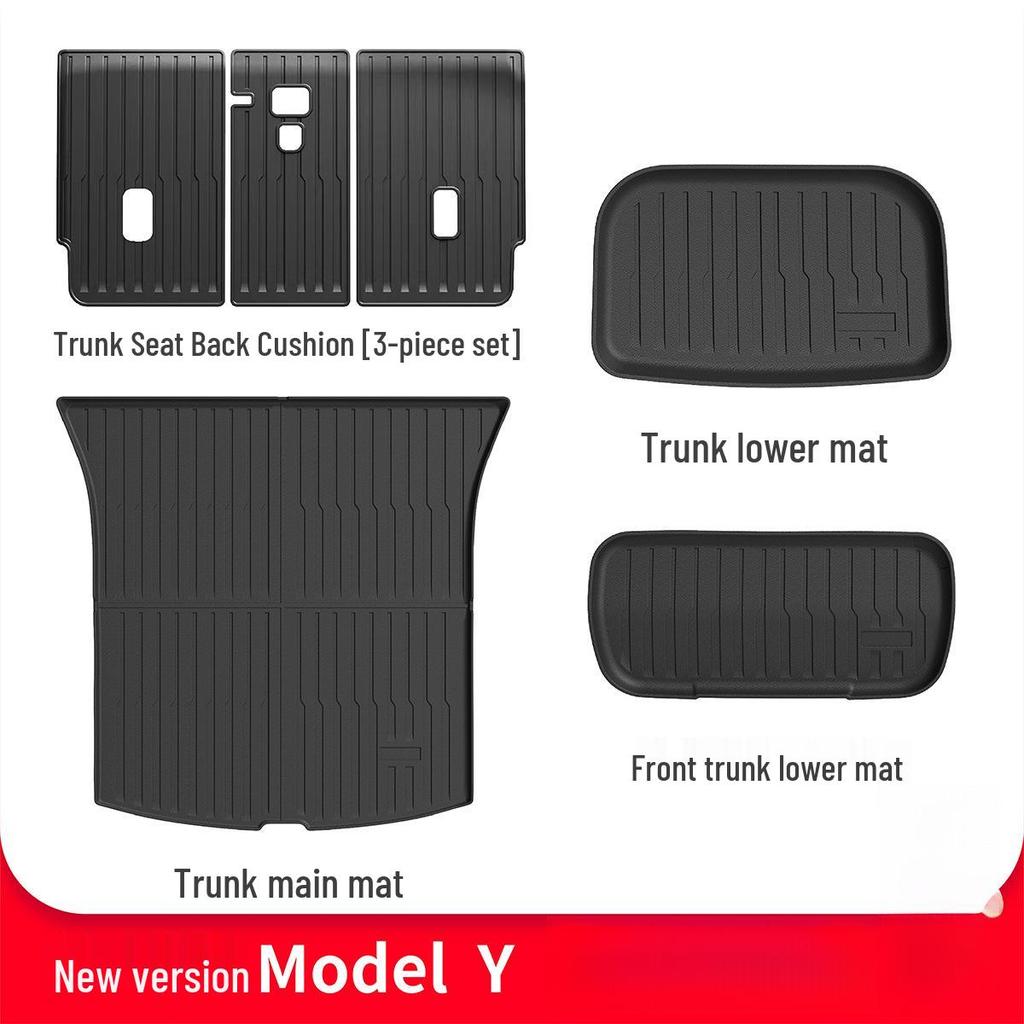 Qixian Trunk Mat Set for Tesla Model Y (Refreshed Version) - TPE Front & Rear Mats